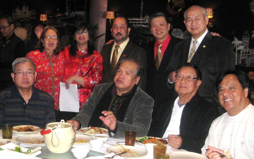  TCDSB Trustee Garry Tanuan (standing, 2nd from right) with Hon. Senator Tobias C. Enverga Jr., Sir George R. Poblete; with Marla Tanuan and her mother; Others sitting are:  Ray Start, Ed Valente, Meynard Sitchon, Ramon Cezar, Elena Dicion and Mary Anne Guya. 