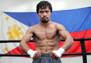 Manny Pacquiao is in fighting form for Saturday's bout with Bradley. Photo by Chris Farina / Manny Pacquiao official Facebook page