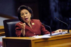 Ombudsman Conchita Carpio-Morales in a senate hearing. / Photo from her Facebook Page