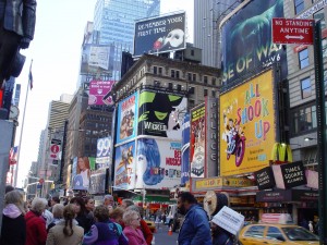 The famous Broadway strip in New York City. Wikimedia photo