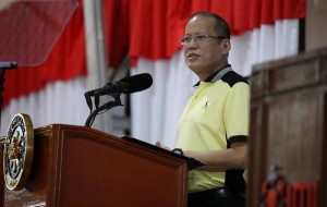 President Benigno S. Aquino III delivers his speech during his visit to Integrated Micro-Electronics, Inc. at the Laguna Technopark, Biñan City, Laguna on Thursday (May 1). (Photo by Lauro Montillano / /Malacañang Photo Bureau)
