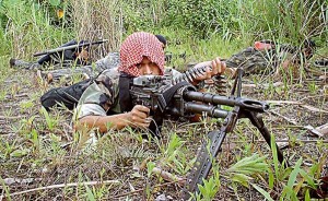 A Bangsamoro militant in training (Wikipedia photo)