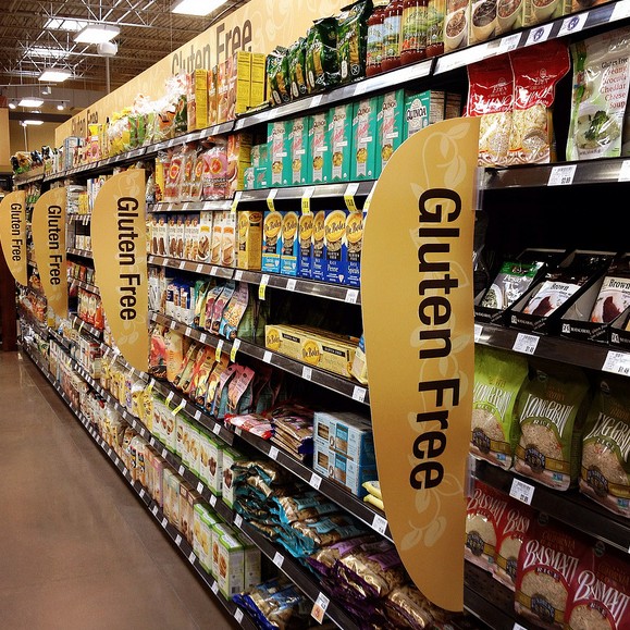 An aisle for gluten-free foods/ Photo from Flickr/ CC BY-ND 2.0