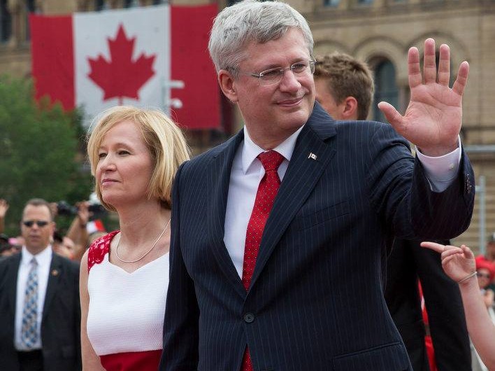 Prime Minister Stepher Harper and wife at the Canada Day 2014 celebrations. (Facebook photo)