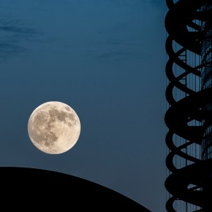 The rare super moon over European Parliament building in Strasbourg, France (ShutterStock image).