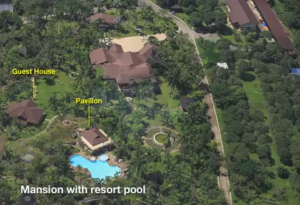 The mansion said to be patterned from the Royal Family's summer palace. (Screenshot from Mercado's presentation)