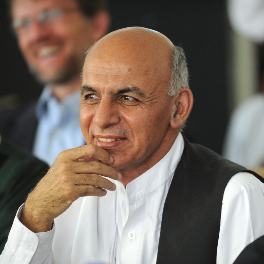 Dr. Ashraf Ghani attends a meeting with Governor Karim in Panjshir Province, Afghanistan. (S.K. Vemmer / Department of State / Wikimedia Commons)