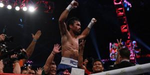 MANNY PACQUIAO retains his welterweight title. Photo courtesy of @HBOboxing on Twitter