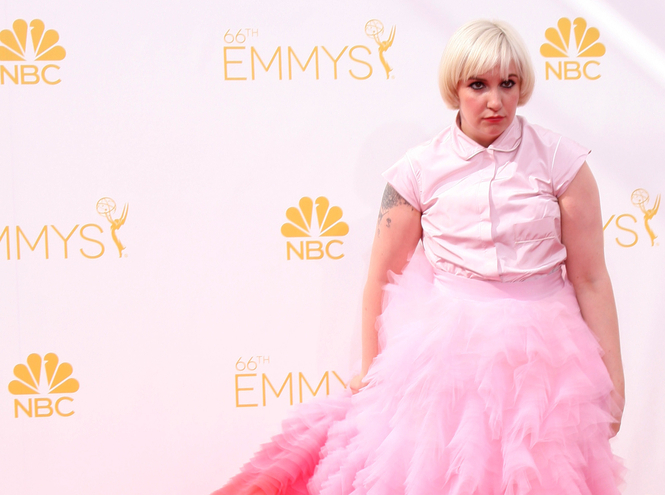 Lena Dunham at the 2014 Primetime Emmy Awards - Arrivals at Nokia Theater at LA Live on August 25, 2014 in Los Angeles, CA (Helga Esteb / Shutterstock)