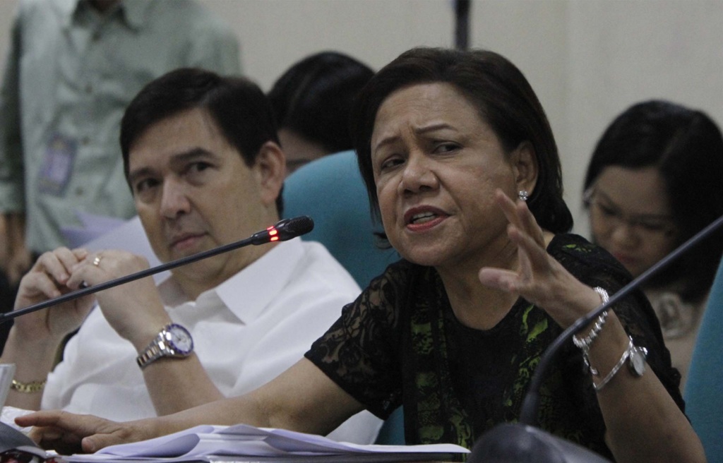 Photo shows Senator Cynthia Villar, Chairperson, Committee on Agriculture and Food and Senate Pro Tempore Ralph Recto, Chairman of the Joint Committee of Finance preside over the public hearing on the "Coconut Farmers and Industry Fund" on Monday, December 15,2014 at the Senate in Pasay City (PNA photo by Avito C.Dalan)
