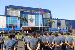 The Philippine National Police on its 24th Founding Anniversary on January 26, 2015 led by DILG Secretary Mar Roxas and PNP Officer-In-Charge Police Deputy Director General Leonardo Espina. (Photo by Toti Navales; PNP Facebook page)