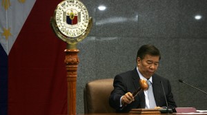 Senate President Franklin Drilon opens the First Session of the Senate for the Year 2015 on Tuesday (Jan. 20, 2015) at the Senate Building in Pasay City. (PNA photo by Avito C. Dalan)