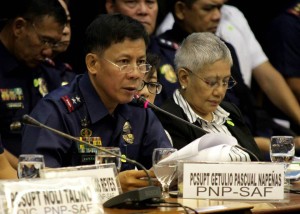 Sacked SAF Chief Getulio Pascual Napenas (center) at the Senate hearing on the Mamasapano clash (Photo courtesy of Sen. Grace Poe's Facebook page)