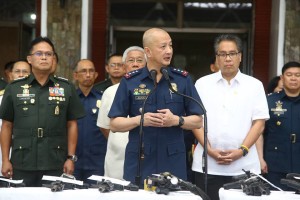 Turn-Over Ceremony of the 16 surrendered SAF firearms on Thursday, February 19 at Camp Aguinaldo. (PNP-PIO)