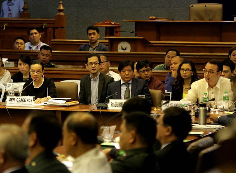 Thursday's (Feb 12, 2015) Senate hearing on the Mamasapano clash (Photo courtesy of Sen. Grace Poe's Facebook page)