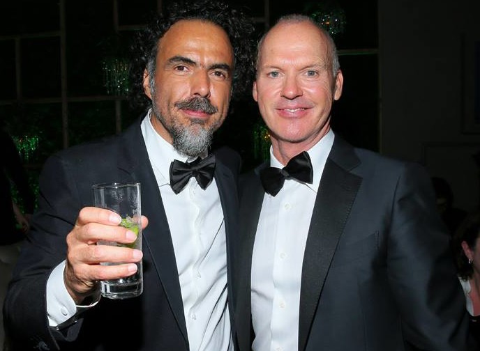 Best Actor nominee Michael Keaton and Academy Award Best Director Alejandro Gonzalez Inarritu of 'Birdman' (Facebook photo)