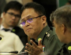 AFP Chief-of-Staff Gregorio Pio Catapang at the Senate hearing on the Mamasapano clash (Photo courtesy of Sen. Grace Poe's Facebook page)