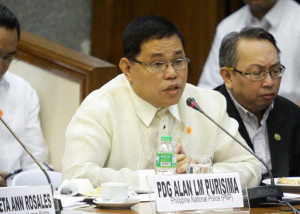 Resigned PNP Chief Alan Purisima at the Senate hearing on the Mamasapano clash (screenshot from Rappler footage)
