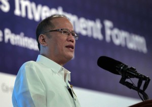 President Benigno Aquino III at the Philippines Investment Forum, 24 March 2015 (Photo by Gil Nartea / Malacañang Photo Bureau)