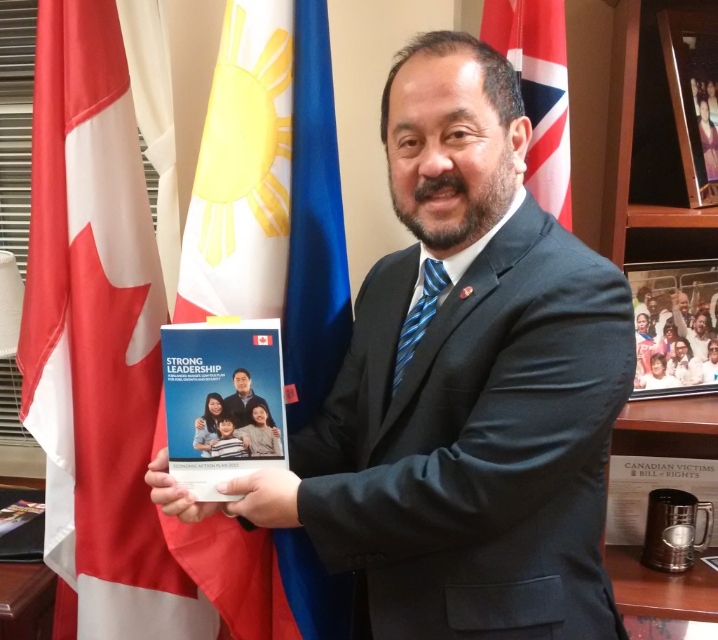 Senator Enverga with the  2015 Budget Document, April, 21, 2015