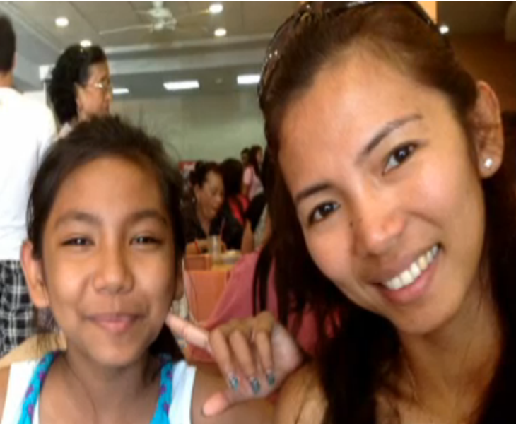 Filipina caregiver Karen Talosig and daughter Jazmine (Photo screengrab from CBC News report)