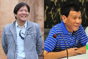 Senator Ferdinand "Bongbong" Marcos Jr. (left) and Davao City Mayor Rodrigo “Rody” Duterte (right) (Facebook photos)