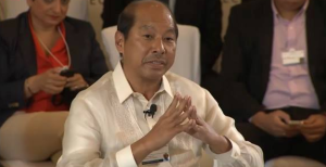 Budget Secretary Florencio “Butch” Abad at the WEF session (Screengrab from the DBM's Facebook page)