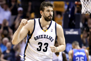 Grizzlies' Marc Gasol. Scored scored eight of his team-high 20 points and Jeff Green scored half of his 12 points that made the Grizzlies to 112-103 victory over Pacers (Photo from the internet)