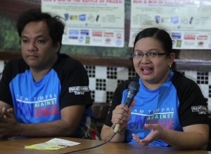 Cleg Nodado, Marketing manager Tisho Pharmaceutical Phil and Matthew Arbins, event manager announces the staging of Family run 2015, Run Againts Dengue to be held on November 14, 215 ath the Quirino grandstand  during the PSA forum.