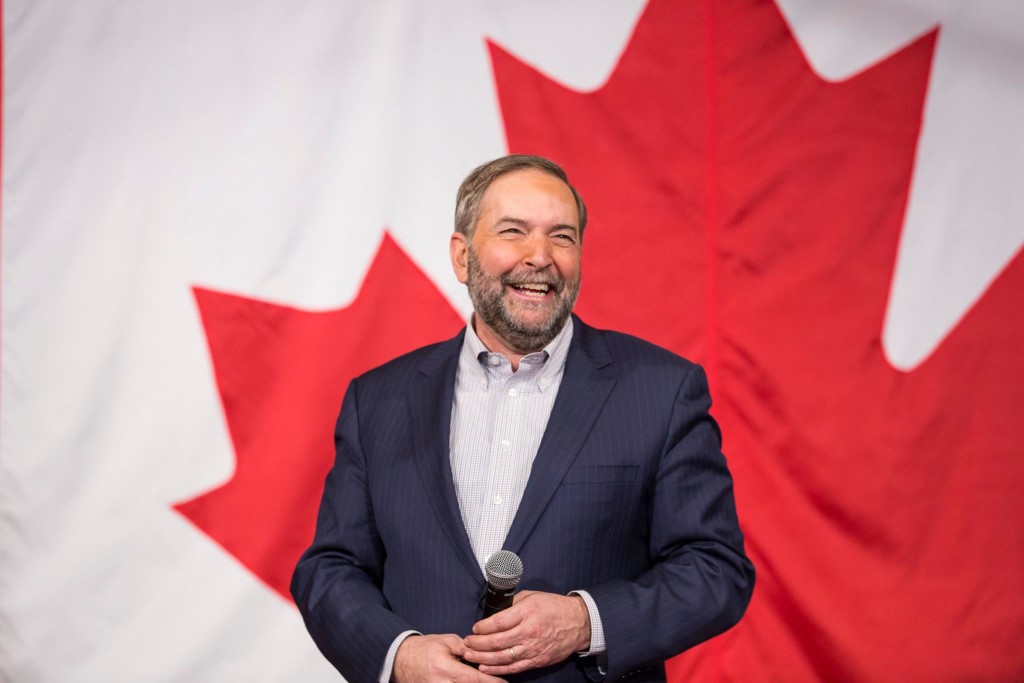 “Mulcair is known and respected throughout every part of Canada and has the organic relationship with Quebec to keep and expand our strongest geographic base,” the labour leaders' statement said.  (Photo from Mulcair's official Facebook page)