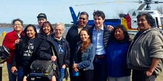Trudeau spent seven hours on Shoal Lake 40 First Nation—a man-made island near the Manitoba-Ontario boundary. (Photo: Shoal Lake #40)