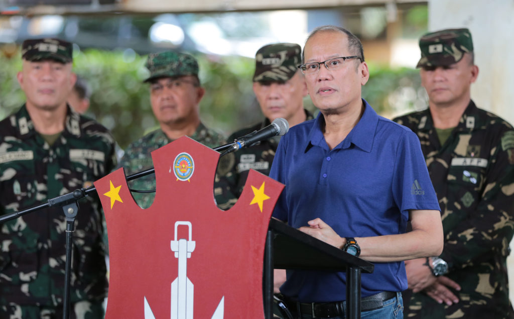President Noynoy Aquino answers questions from the media after the situational briefing from the Joint Task Force of the AFP at Camp Teodulfo S. Bautista in Jolo, Sulu on June 15.  (Photo: Benhur Arcayan/ Malacañang Photo Bureau/PNA)