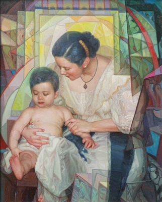 Tenderness. Oil on canvas by Dimasalang Founder Sofronio “Sym” Mendoza.