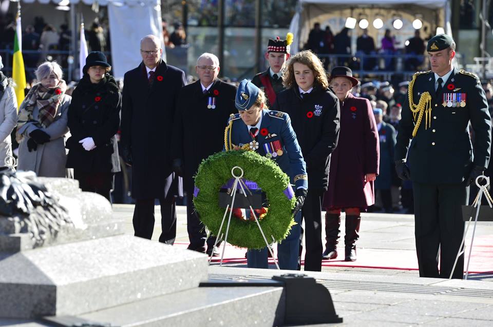 Gov. Gen. Julie Payette, in her first Remembrance Day since becoming commander-in-chief of Canada's armed forces, laid the first wreath at the event. (Photo: GG Julie Payette/Facebook)