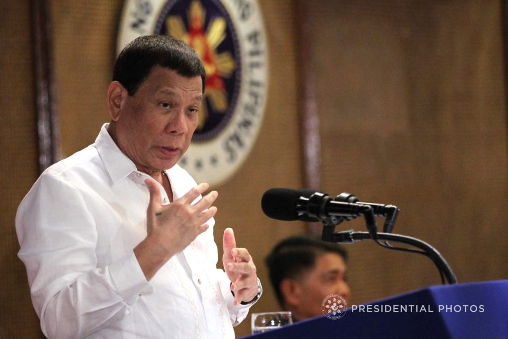 “Remember, you are pledging your commitment to the ethical and honorable behavior as government officials. You are committing to do something that is larger than yourselves,” Duterte said in his speech during the mass oath-taking of newly-appointed officials. ( ACE MORANDANTE/PRESIDENTIAL PHOTO)