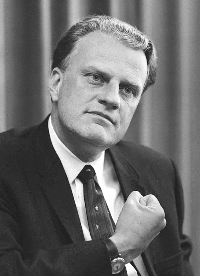 Billy Graham in April 1966 (Photo By Warren K. Leffler, Public Domain)