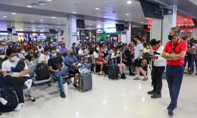 Passengers waiting at the airport