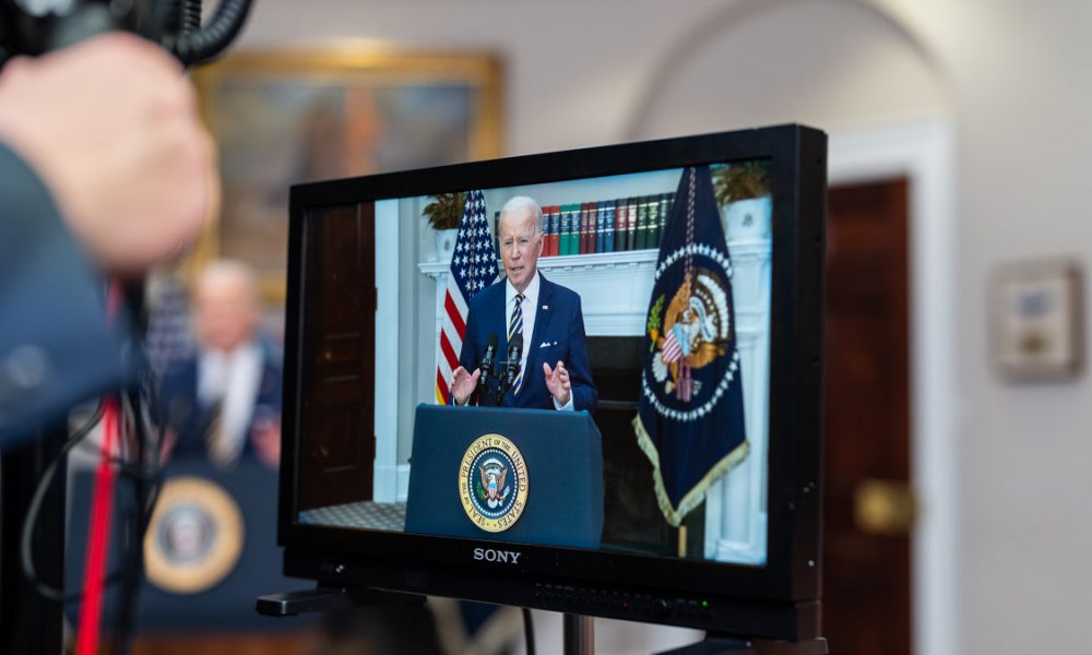 Biden announcing additional costs to be imposed on Russia in response to their attacks on Ukraine