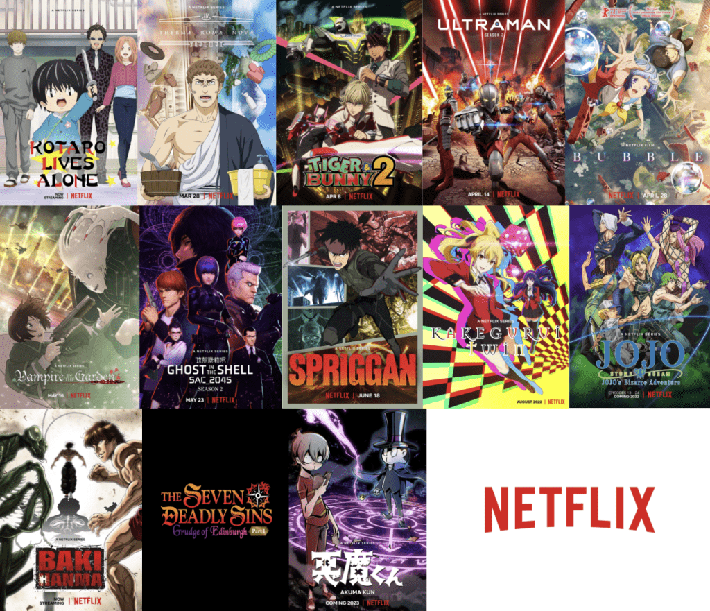 Posters of Animes in Netflix