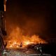 Fire spreads after bombing in Kharkiv