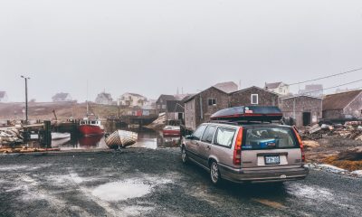 car parked near a river