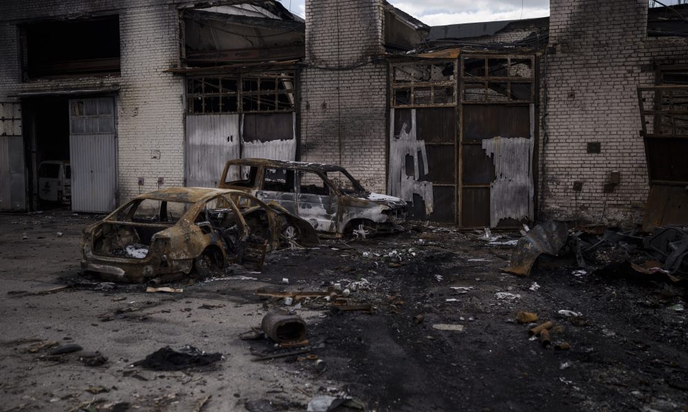 Burnt cars from explosion