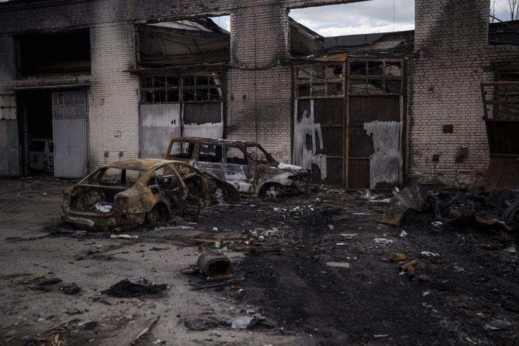 Burnt cars from explosion