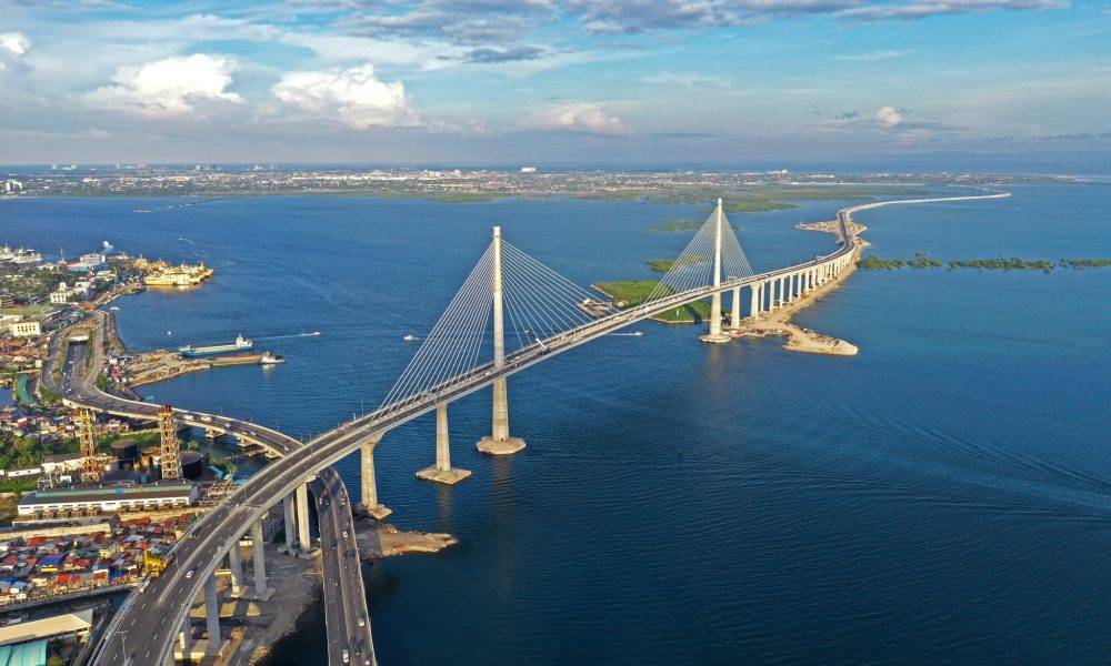 An aerial view of the Cebu-Cordova Link Expressway.