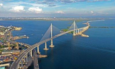 An aerial view of the Cebu-Cordova Link Expressway.