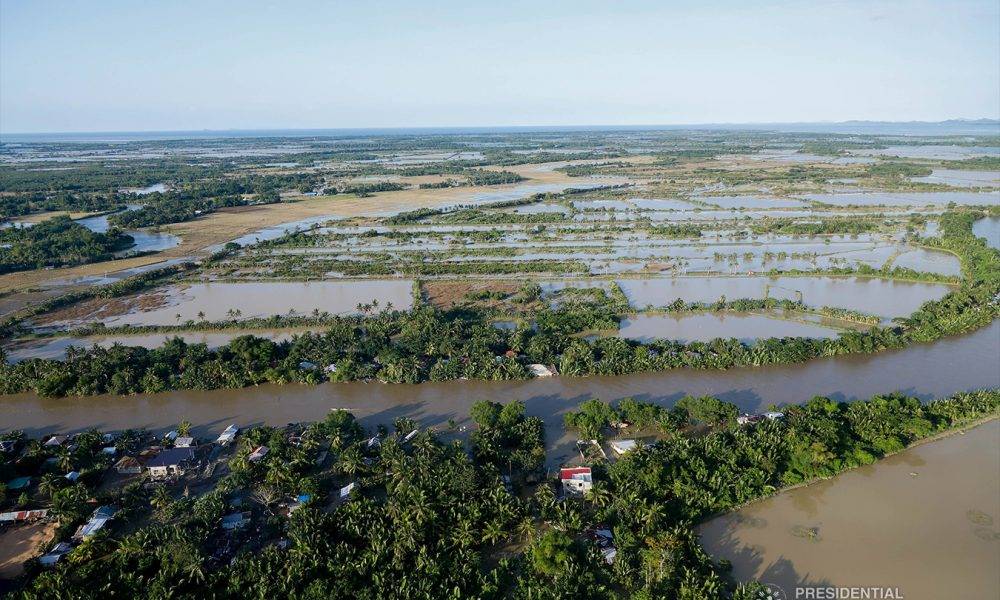 Aerial photo shows a flooded area in the Province of Capiz