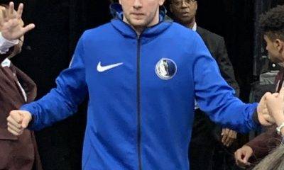 Luka Doncic in a blue jersey