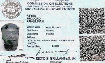 Teodoro P. Reyes voter's id
