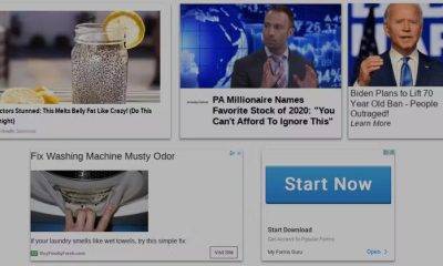 screenshot of website ads