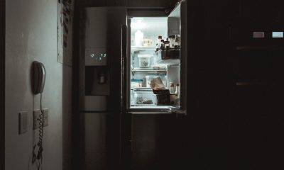 opened fridge door